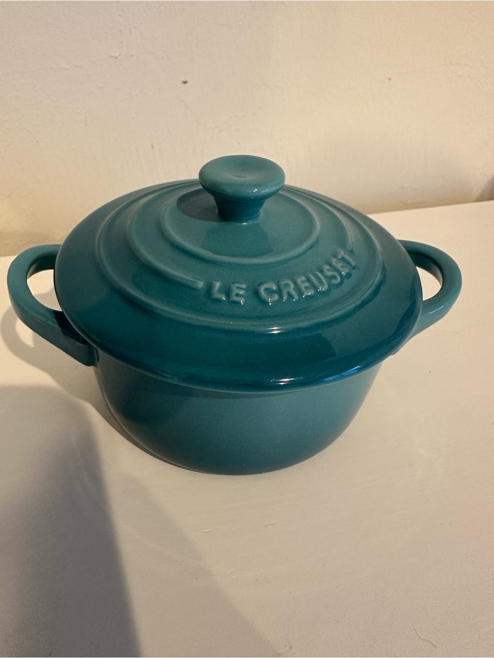 Le Creuset Covered Casserole - Enamel Cast Iron Caribbean Mini 5” Cocotte